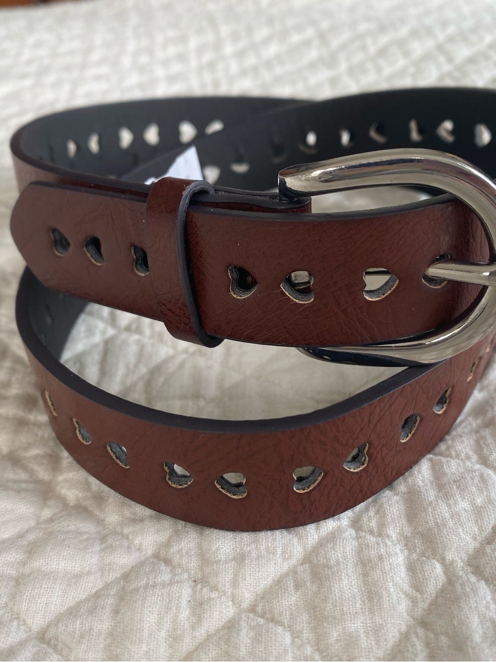 Heart Belt Faux Leather Preppy Grandmacore Cottagecore Whimsical Size Small
